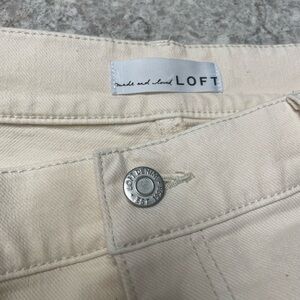 LOFT High Waist Wide Leg      Off White/Cream Jeans